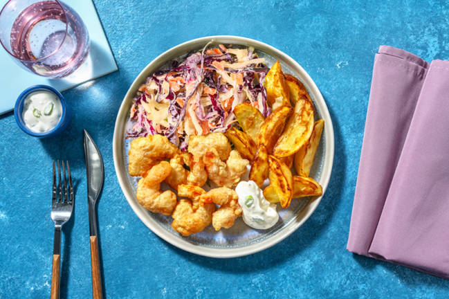 Panierte Fisch mit Ranchdip