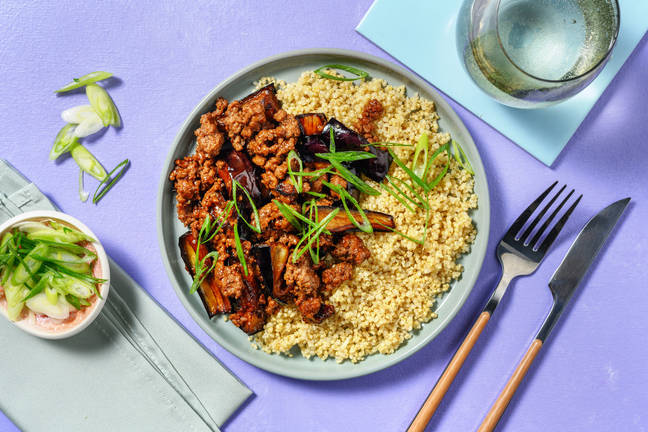 Auberginen Yu Xiang mit Hackfleisch