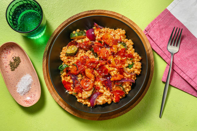 Sprø prosciutto og perlecouscous-bowl