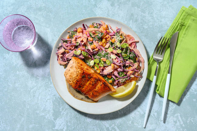 Speedy Seared Salmon & Garlic Butter Sauce