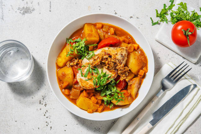 Kipfilet met kruidige tajine stijl stoof