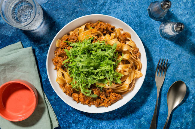 Beef and Lentil Tagliatelle Bolognese