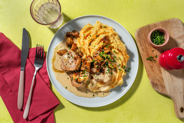 Stegt svinemørbrad i purløgssauce 