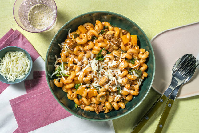 Casserole de bœuf et de cavatappis à la sud-ouest