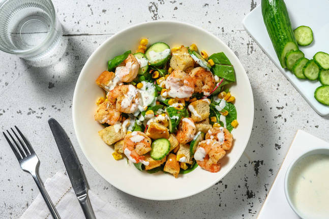 Repas futé : Salade de crevettes et de maïs grillé