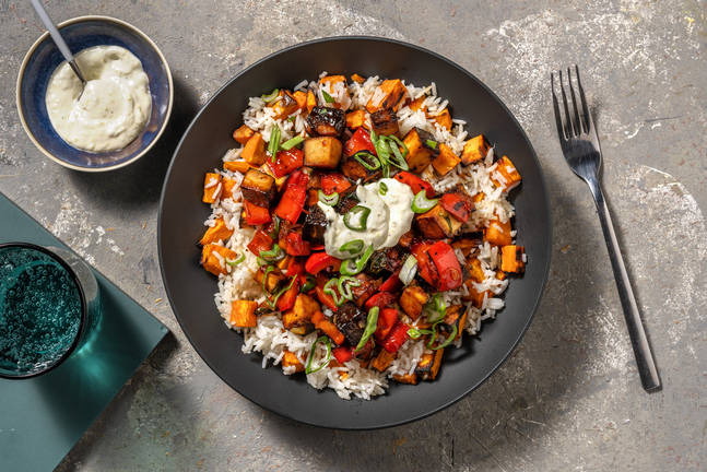 Mango-Jerk Tofu Rice Bowls
