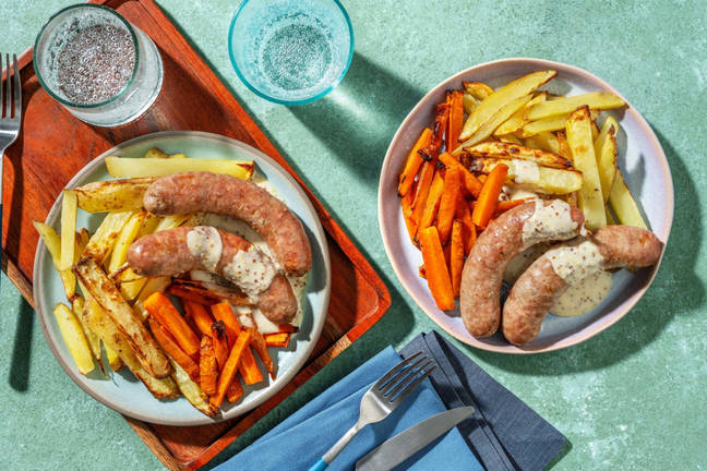 Honey Mustard Sausages in Creamy Sauce
