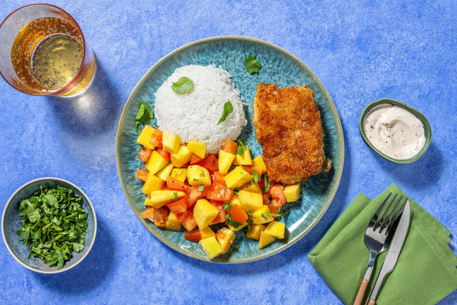 Kokospanerad sej och ingefärsris