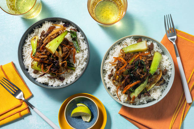Sticky Honey Indonesian Style Beef Rice Bowl