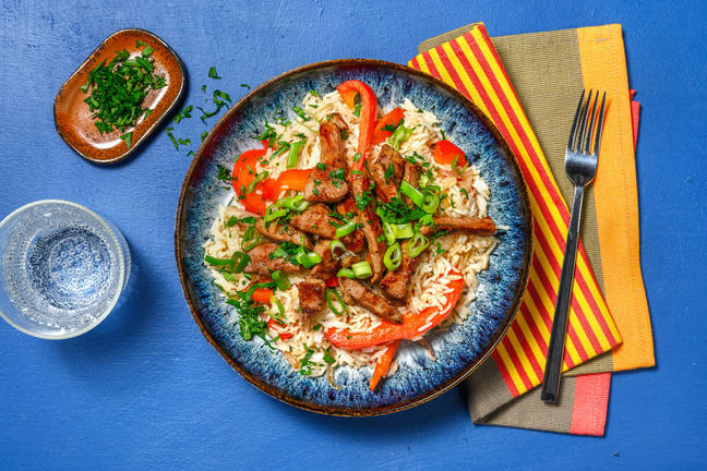 Ternera salteada en vinagreta asiática