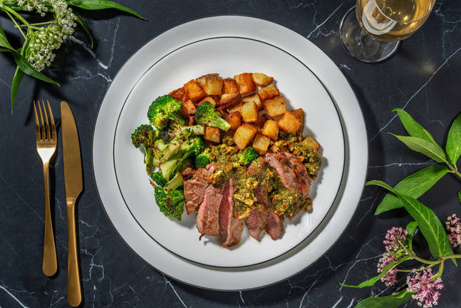 Irish Sirloin Steak and Twice-cooked Potatoes