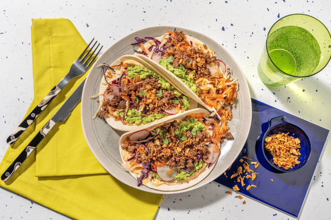 Asian Beef & Mashed Avo Tacos