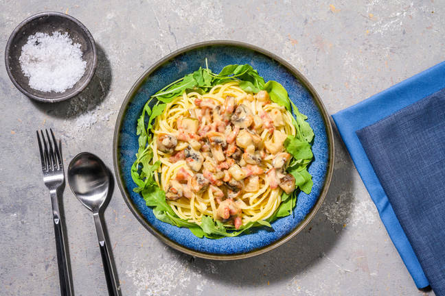 Creamy Bacon & Blue Cheese Linguine