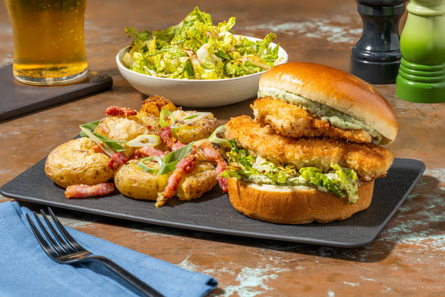 Pesto Chicken Burger and Bacon Potatoes