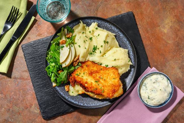 Fransk Cordon Bleu-kylling og persillesaus