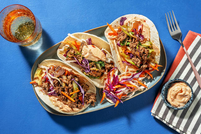 Tacos de bœuf, chou & sauce fusion