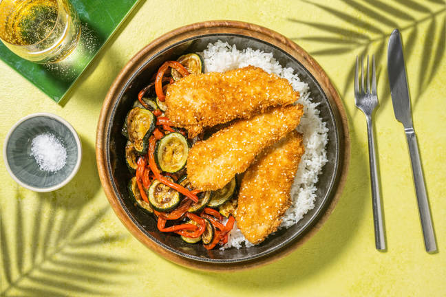 Poulet pané au sésame & riz parfumé