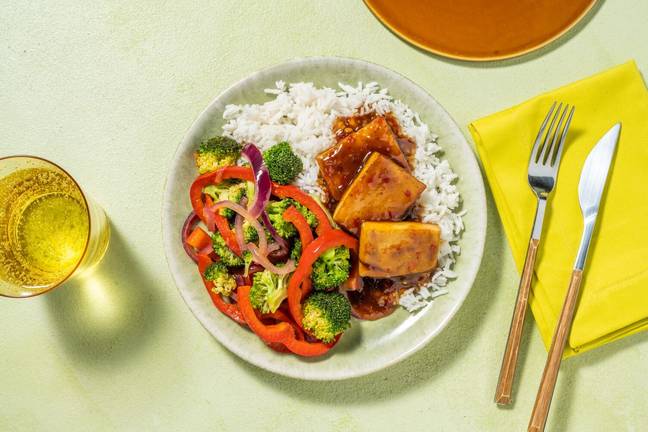 Tofu laqué à la sauce soja-sésame & riz parfumé