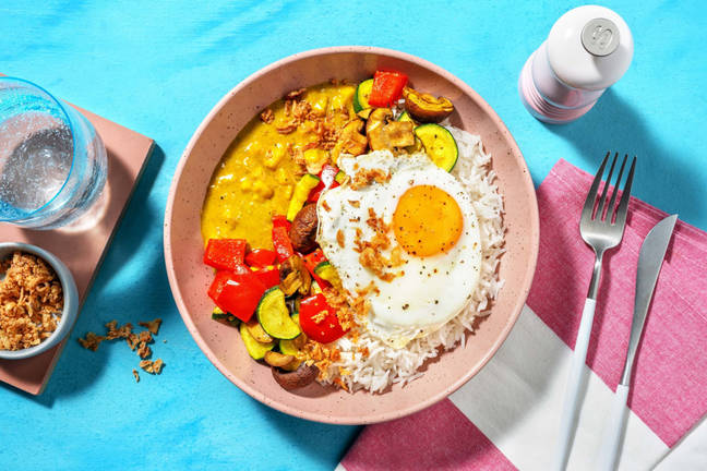 Roasted Vegetables with Fried Egg