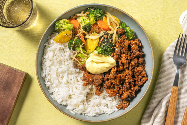 Teriyakibowl på fläskfärs