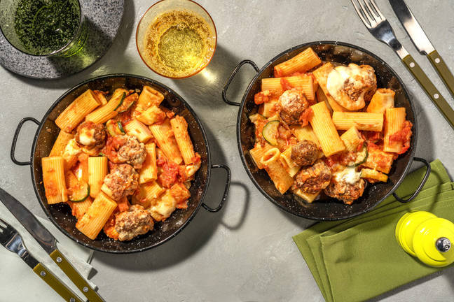 Mixed Mince Meatball Rigatoni