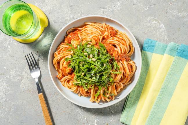 Pasta mit Feta-Tomatensoße aus dem Ofen