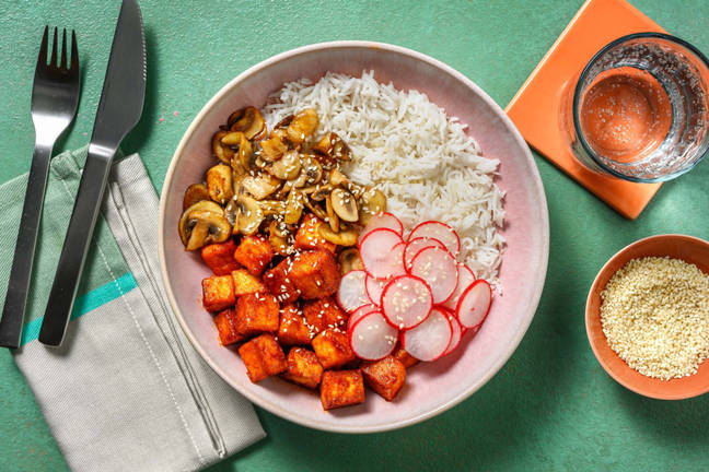 Honey-Gochujang Tofu Bibimbap