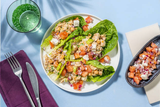Gefüllte Salatherzen mit Thunfisch & Hirtenkäse