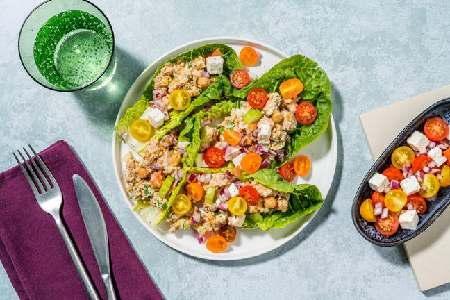 Gefüllte Salatherzen mit Thunfisch & Hirtenkäse