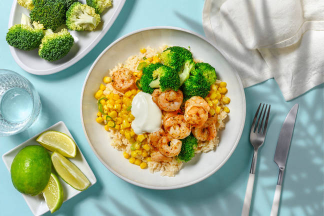 Mexican Bowl mit Knoblauch-Riesencrevetten,