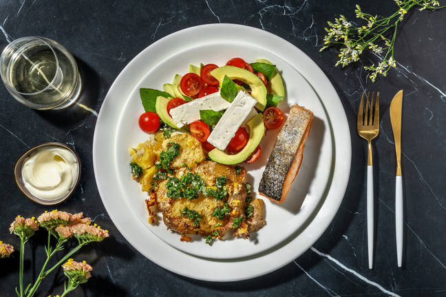 Krydret laks og avokadosalat