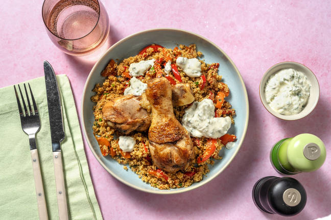 Pittige kipdrumsticks met couscous
