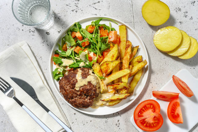 Naked Beef Burger in Creamy Truffle Sauce