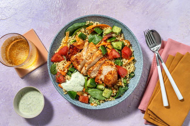 Grekisk-inspirerad kycklingsallad