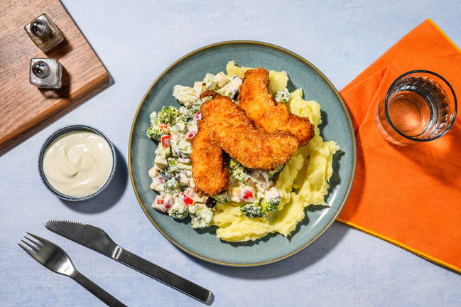 Krispig BBQ-kyckling och potatismos