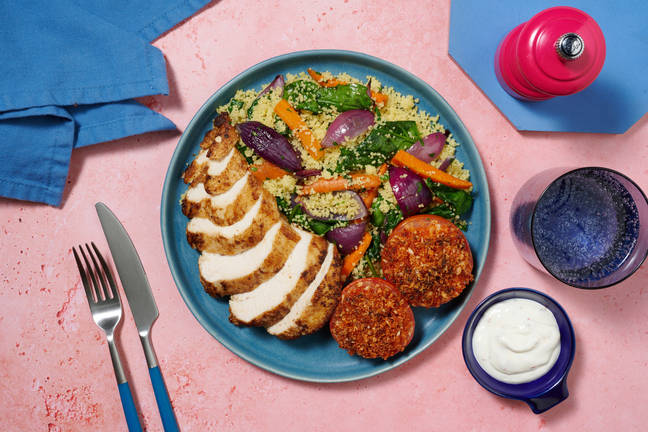 BBQ-kyckling och gratinerad tomat