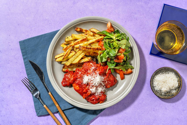 Chicken Parmigiana met zelfgemaakte frietjes