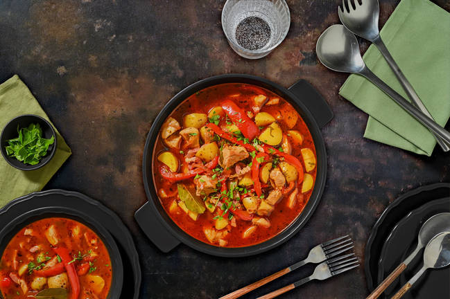 Pebronata corse : veau & lardon en sauce