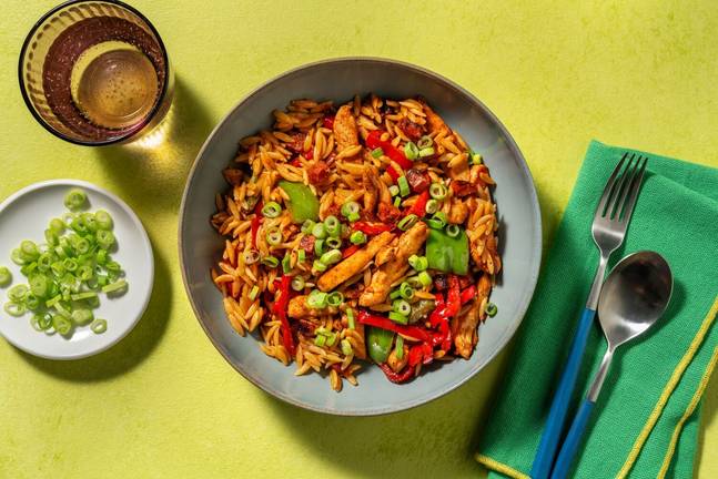 Jambalaya: Kreolische Hähnchen-Chorizo-Pfanne