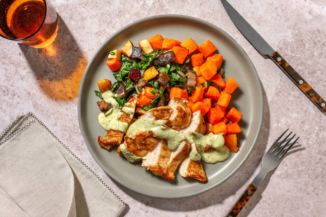 Spiced Chicken & Roast Pumpkin Toss