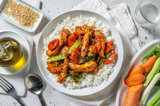 Glasiertes mongolisches Poulet mit Ingwer