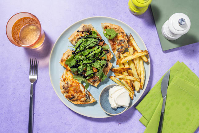 Creamy Truffle Mushroom Naanizza