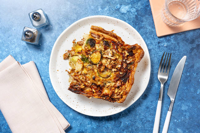 Quiche au fromage bleu & choux de Bruxelles