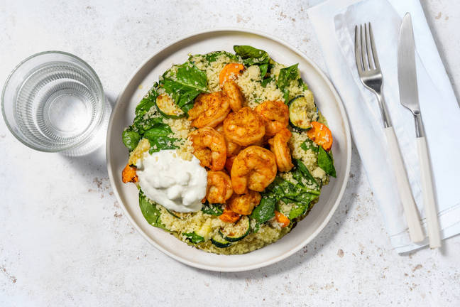 Peri-Peri Prawns & Roast Veggie Couscous