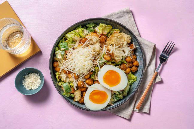 Salade façon César et pois chiches croustillants