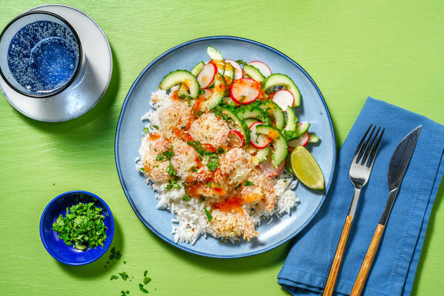 Krokante scampi's met zoet-pikante chilisaus