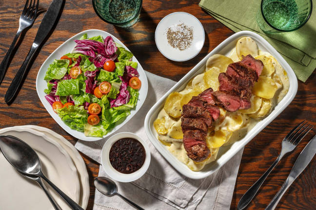 Steak de cerf et gratin de pommes de terre