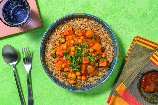 Kikkererwtencurry met zoete aardappel
