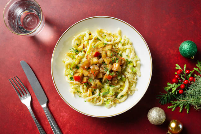 Spätzle in Raclette-Käse-Soße