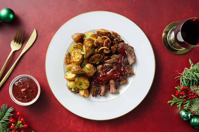 Rindshuftsteak mit geschmorten Pilzen